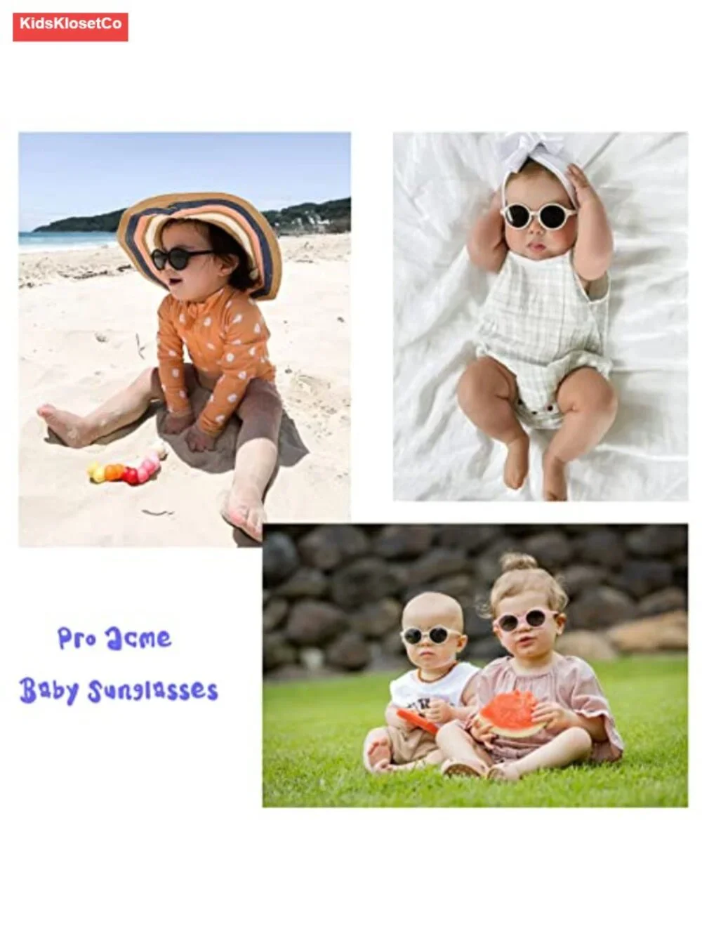 Polarized Baby Sunglasses with TPEE Strap, UV400 Protection, Flexible Rubber,